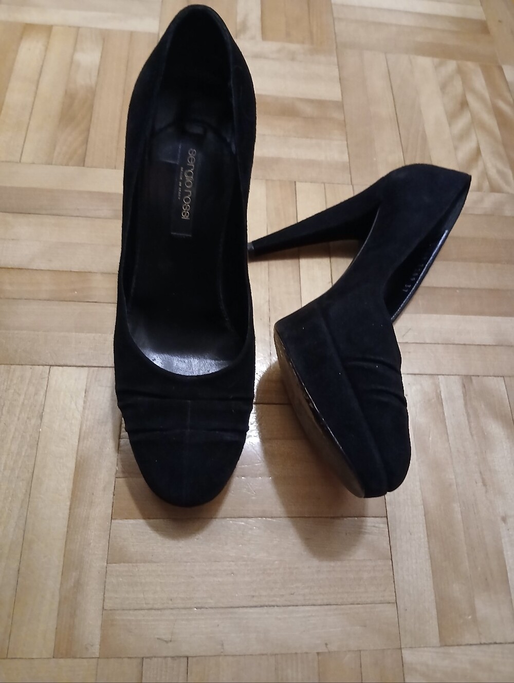 Sergio Rossi Black Suede Stiletto Pumps